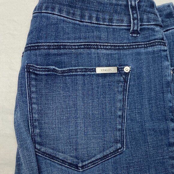 Chico’s So Slimming Girlfriend Ankle Jeans 6 Medium Wash Denim Slim Leg Hi Rise - Picture 11 of 14